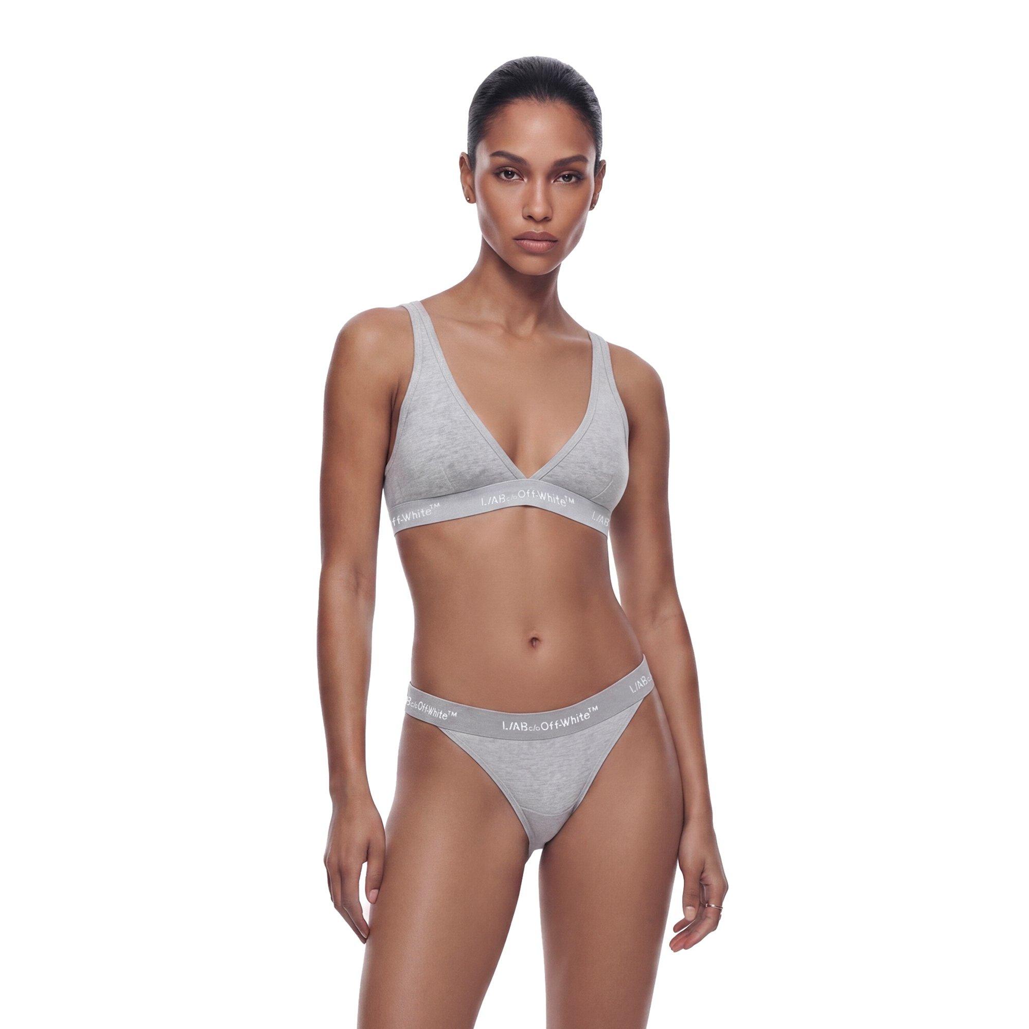 L/AB c/o Off-White Women&rsquo;s Curved Plunge V Bra - Grey - GREY